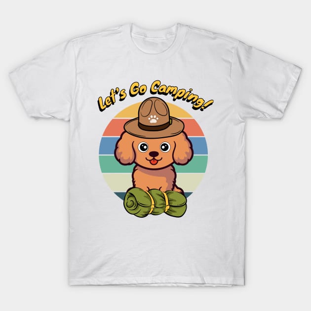 Funny Brown Dog Wants to go Camping T-Shirt by Pet Station